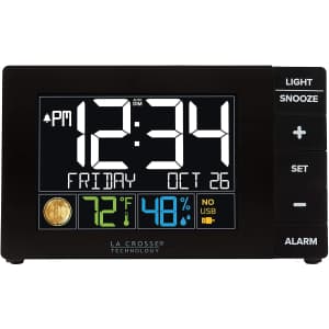 La Crosse Technology Multi-Color Alarm Clock w/ Temperature & Humidity for $32