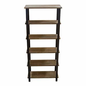 Alaterre Furniture Pomona 70" Tall 5-Shelf Solid Reclaimed Wood & Metal Bookcase, Durable Brown for $282