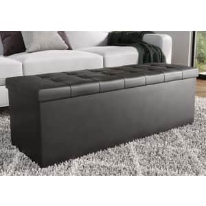 Edenbrook 43" Square-Tufted Foldable Storage Ottoman Bench for $75