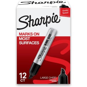 Sharpie King Size Chisel-Tip Permanent Marker 12-Pack for $12