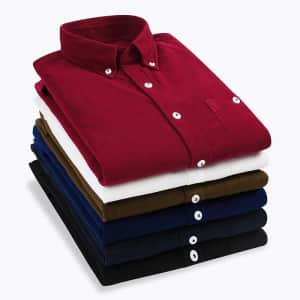 Men's Corduroy Button-Down Shirt for $4