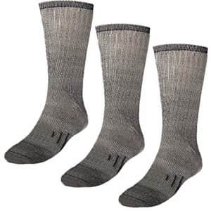 DG Hill (3 Pack) 80% Merino Wool Hiking Socks Thermal Warm Crew Winter Boot Sock for Men & Women for $22