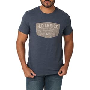 Lee Jeans Lee Men's Short Sleeve Graphic T-Shirt, HD Co. Navy Heather, X-Large for $17