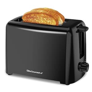 Elite Gourmet Elite Cuisine ECT1027B Cool Touch Toaster with 6 Temperature Settings & Extra Wide 1.25" Slots for for $16