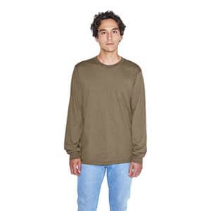 American Apparel Men's Organic Fine Jersey Crewneck Long Sleeve T-Shirt, Walnut, 2X-Large for $15