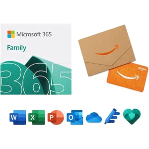 Microsoft 365 Family 12-Month Subscription for $100 w/ $50 Amazon Gift Card