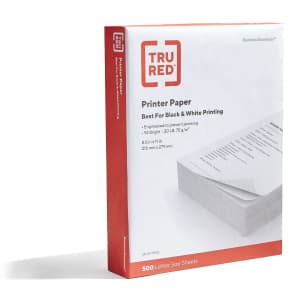 TRU RED 8.5" x 11" Printer Paper 500-Sheet Ream for $4