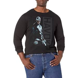 Marvel Big & Tall Classic Havok Fight Men's Tops Short Sleeve Tee Shirt, Black, Large for $11