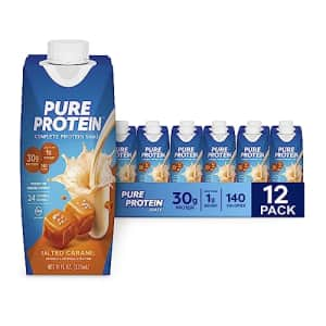 Pure Protein Salted Caramel Shake, Ready to Drink and Keto-Friendly, Vitamins A, C, D, and E Plus for $42