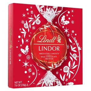 Lindt LINDOR Holiday Milk Chocolate Candy Gift Box for $9