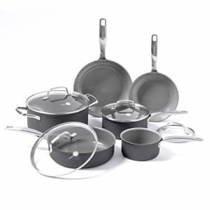 GreenPan Chatham Healthy Ceramic Nonstick, Cookware Pots and Pans Set, 10 Piece, Gray for $199