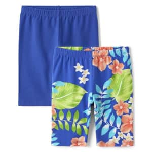 The Children's Place Girls' Bike Shorts, Tropical 2-Pack for $8 The Children's Place Girls' Bike Shorts, Tropical 2-Pack for $8