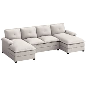 Walsunny 109'' 4-Seat U-Shaped Sectional Sofa for $482