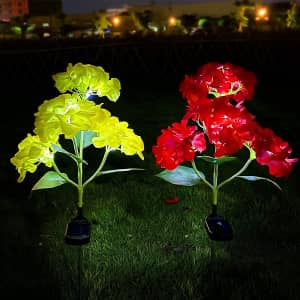 Philaulin Hydragea Solar LED Garden Stake Light 2-Pack for $9 Philaulin Hydragea Solar LED Garden Stake Light 2-Pack for $9