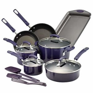 Rachael Ray Brights Nonstick Cookware Pots and Pans Set, 14 Piece, Purple Gradient for $199