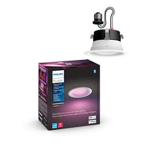 Philips Hue Slim 6" Downlight, White & Color LED Smart Light (Bluetooth Compatible), Voice Control for $50