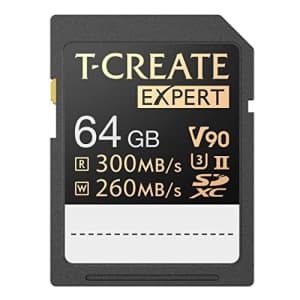 TEAMGROUP T-Create Expert 64GB SD Card UHS-II SDXC U3 V90 Read Speed up to 300MB/s, Supports 8K and for $45