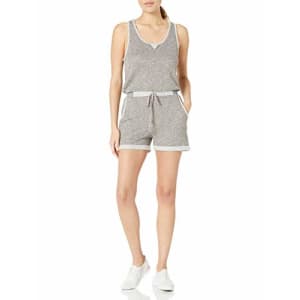 SHAPE activewear Women's Coco French Terry Romper, Steel Grey Heather, XS for $20