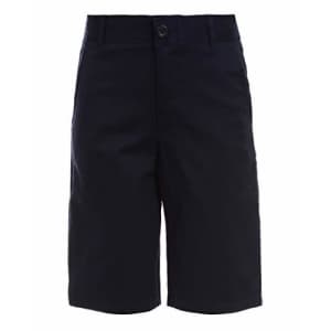 Nautica Boys' Big School Uniform Flat Front Stretch Twill Short, Navy, 8 for $10