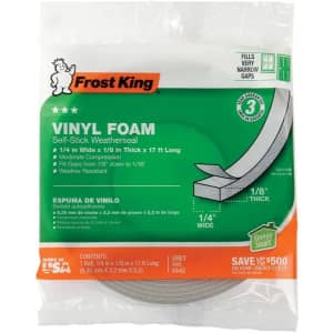Frost King 17ft Vinyl Foam Tape for $1