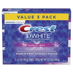 Crest 3D White Toothpaste 3-Pack for $9 via Sub & Save Crest 3D White Toothpaste 3-Pack for $9 via Sub & Save