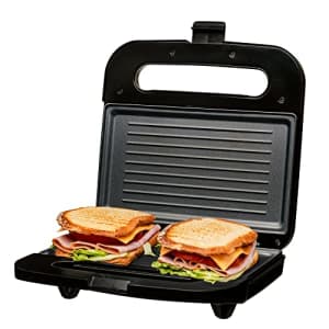 Ovente Electric Panini Press Grill Breakfast Sandwich Maker with Nonstick Two-Sided Hot Plates, LED for $25