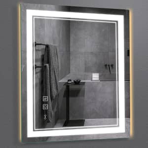 BBE 36" x 28" LED Bathroom Wall-Mounted Mirror for $89