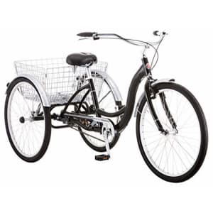 Schwinn Meridian Adult Trike, Three Wheel Cruiser Bike, 1-Speed, 26-Inch Wheels, Cargo Basket, Black for $572 Schwinn Meridian Adult Trike, Three Wheel Cruiser Bike, 1-Speed, 26-Inch Wheels, Cargo Basket, Black for $572