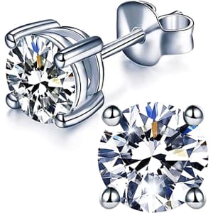 Yodewa 1-tcw Moissanite Solitaire Stud Earrings for $21