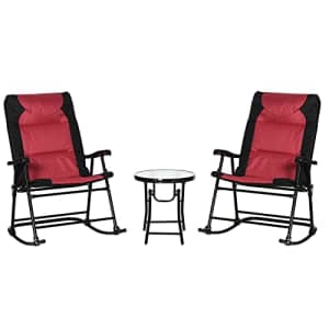 Outsunny 3-Piece Conversation Bistro Set Outdoor Patio Furniture with Glass Coffee Table for for $157