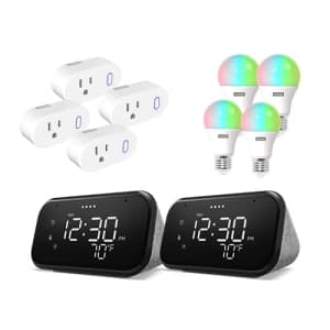 Lenovo Smart Clock 2-Pack and Smart Plug/Bulb 4-Pack for $125