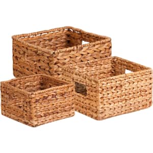 Honey Can Do 3-Piece Nesting Wicker Basket Set for $20