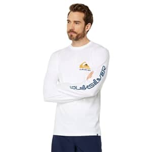 Quiksilver Men's Omni Logo Long Sleeve Tee Shirt, White/Gold, Small for $32