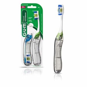 GUM Travel Toothbrush with Antibacterial Bristles & Folding Handle, Soft Bristles, 2 Count (Pack of for $36