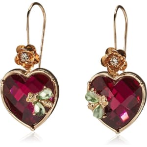 Betsey Johnson Stone Heart Drop Earrings for $15
