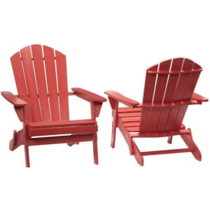 Hampton Bay Folding Wood Patio Adirondack Chair 2-Pack for $100