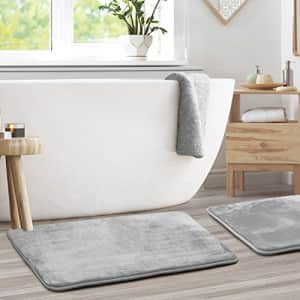 Clara Clark Memory Foam Bathrug 2 Pack Set - Silver - Bath Mat and Shower Rug Large 20" x 32" Inches, Non Slip for $35 Clara Clark Memory Foam Bathrug 2 Pack Set - Silver - Bath Mat and Shower Rug Large 20" x 32" Inches, Non Slip for $35