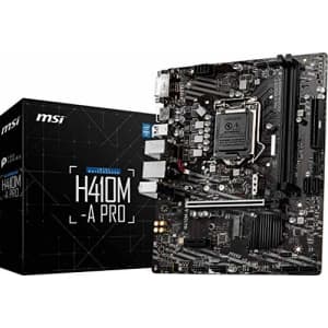 MSI H410M-A PRO ProSeries Motherboard (mATX, 10th Gen Intel Core, LGA 1200 Socket, DDR4, M.2 Slot, for $120 MSI H410M-A PRO ProSeries Motherboard (mATX, 10th Gen Intel Core, LGA 1200 Socket, DDR4, M.2 Slot, for $120