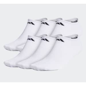 adidas Men's Superlite No-Show Socks 6-Pack (XL) for $10