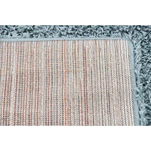 Unique Loom Solo Solid Shag Collection Modern Plush Light Slate Blue Area Rug (7' 0 x 10' 0) for $100
