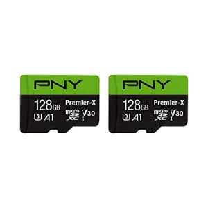 PNY 128GB Premier-X Class 10 U3 V30 microSDXC Flash Memory Card 2-Pack - 100MB/s, Class 10, U3, for $19