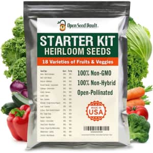 Open Seed Vault Survival Garden Heirloom Seeds 18-Variety Pack for $15