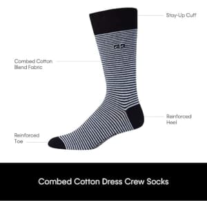 Calvin Klein Men's Dress Socks - Lightweight Cotton Blend Crew Socks (8 Pack), Size 7-12, Blue for $38