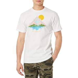 LRG Men's Spring 21 Graphic Designed Logo T-Shirt, Sunrise White, Small for $12
