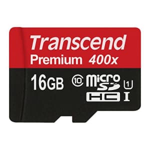 Transcend Information 16 GB MicroSDHC Class 10 UHS-1 Memory Card (TS16GUSDCU1) for $14