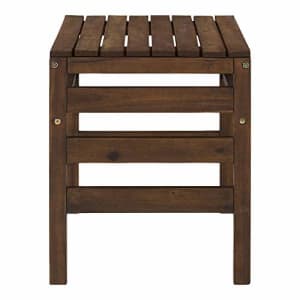 Walker Edison Ravello Contemporary Acacia Wood Slatted Patio Side Table, 18 Inch, Dark Brown for $42