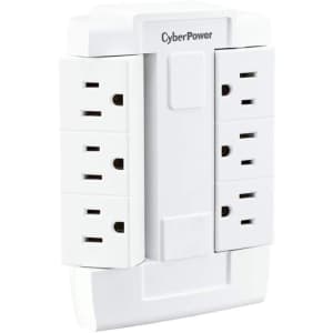 CyberPower 6-Outlet Swivel Grounded Wall Tap for $8