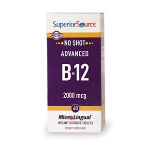 Superior Source No Shot Advanced B12 Vitamins, 2000 mcg, 60 Count for $16
