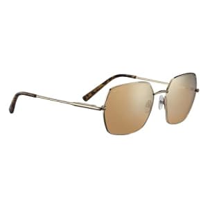 Serengeti Women's LOY Polarized Square Sunglasses, Shiny Light Gold, Large for $113