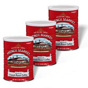 French Market Coffee, French Roast Ground Coffee, 12 Ounce Can (Pack of 3) for $30